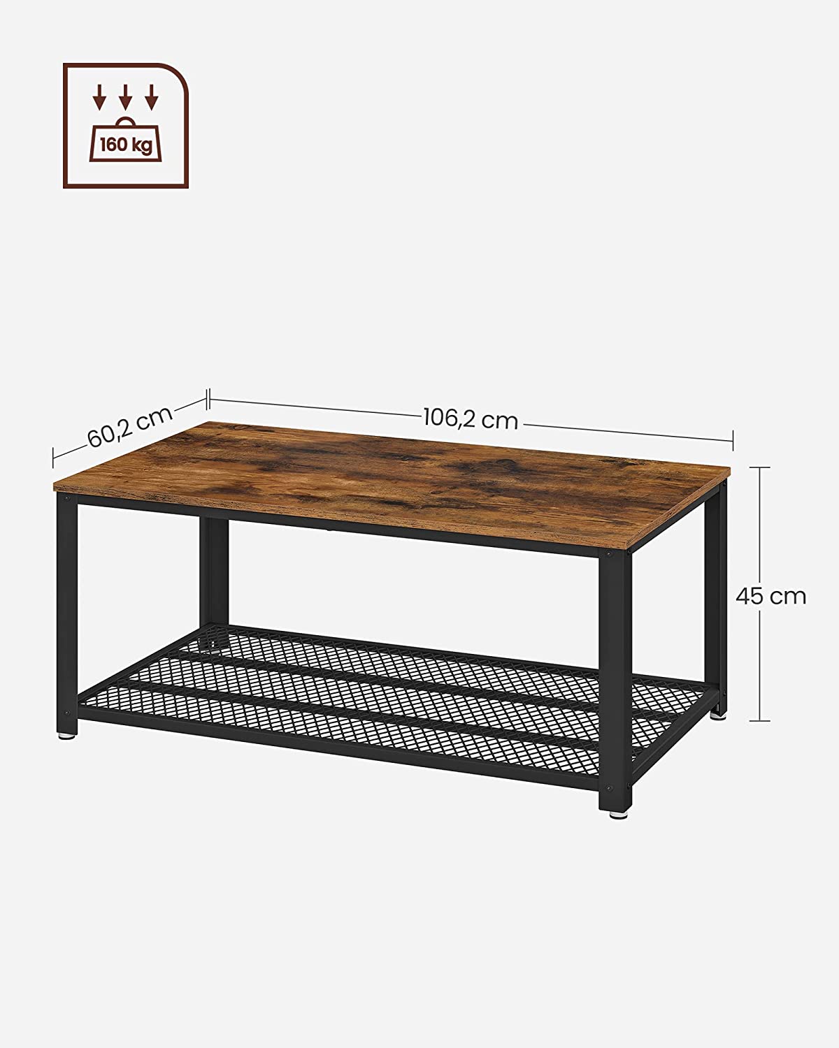 Industrial Stlyle Rustic Brown Coffee Table