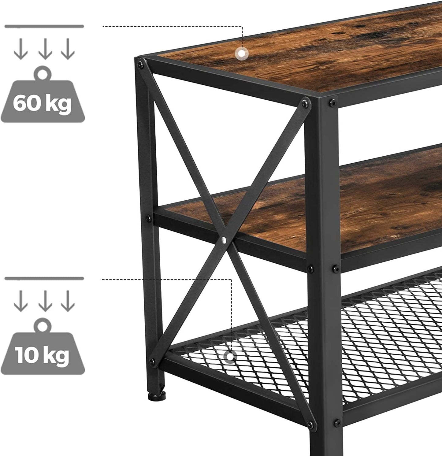 TV Stand TV Table for TV up 60 Inchs with Shelves Steel Frame