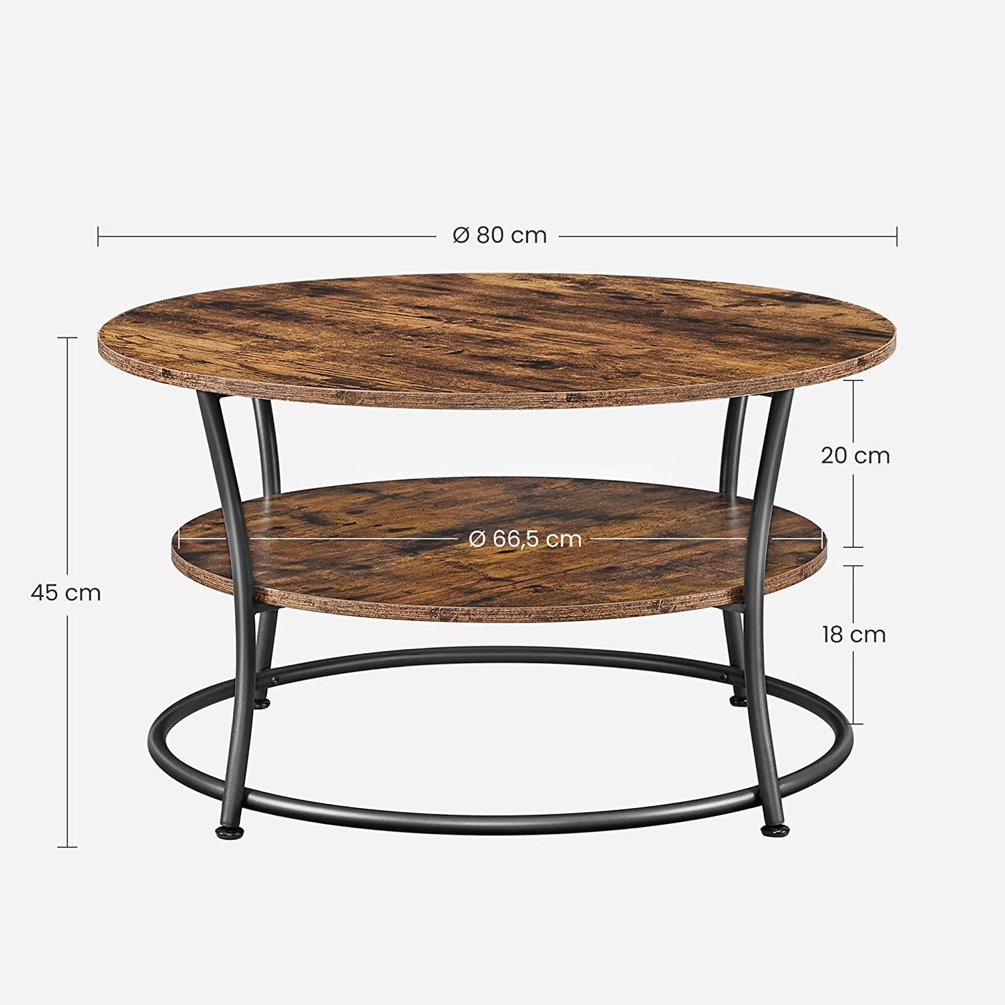 Coffee Table Cocktail Table With Shelf Tea Table Round Home