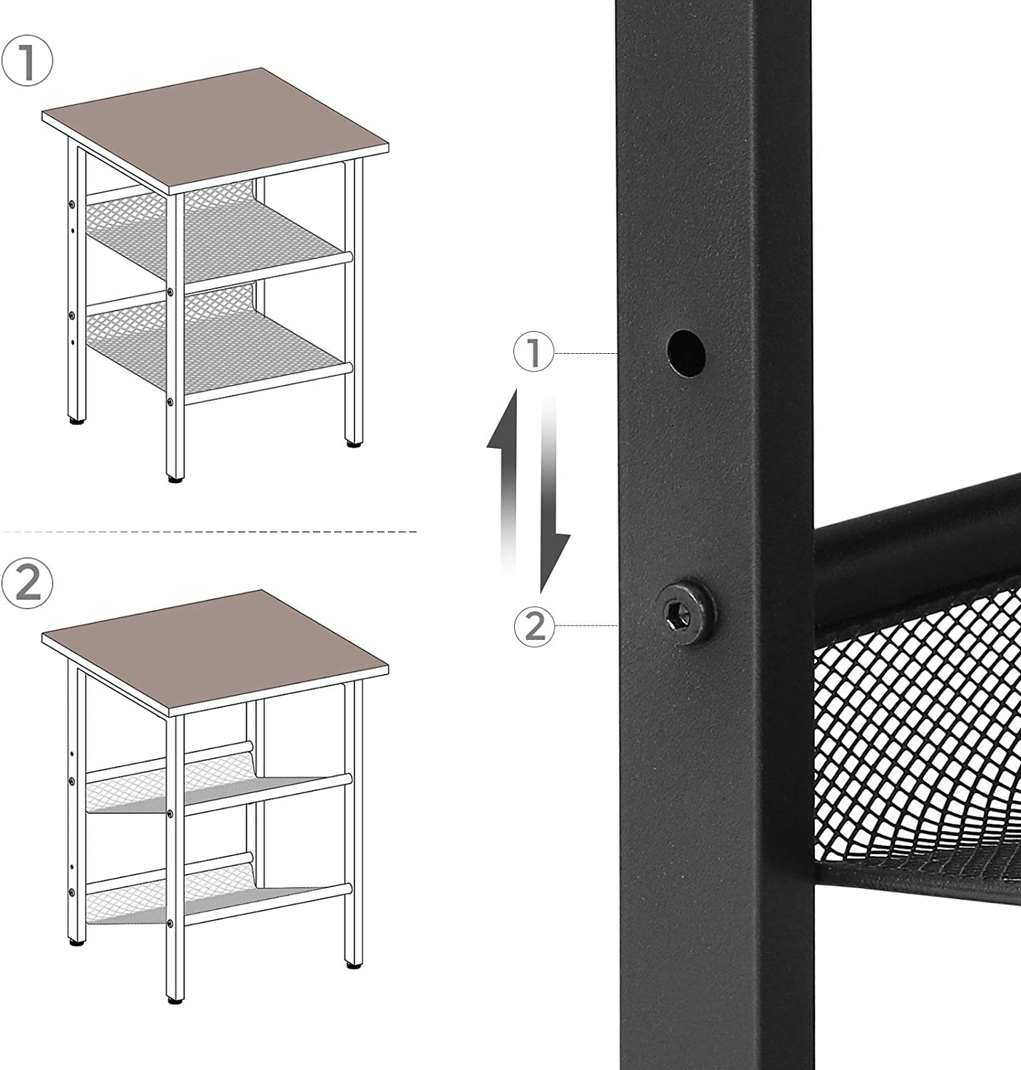 Industrial Style Side End Table