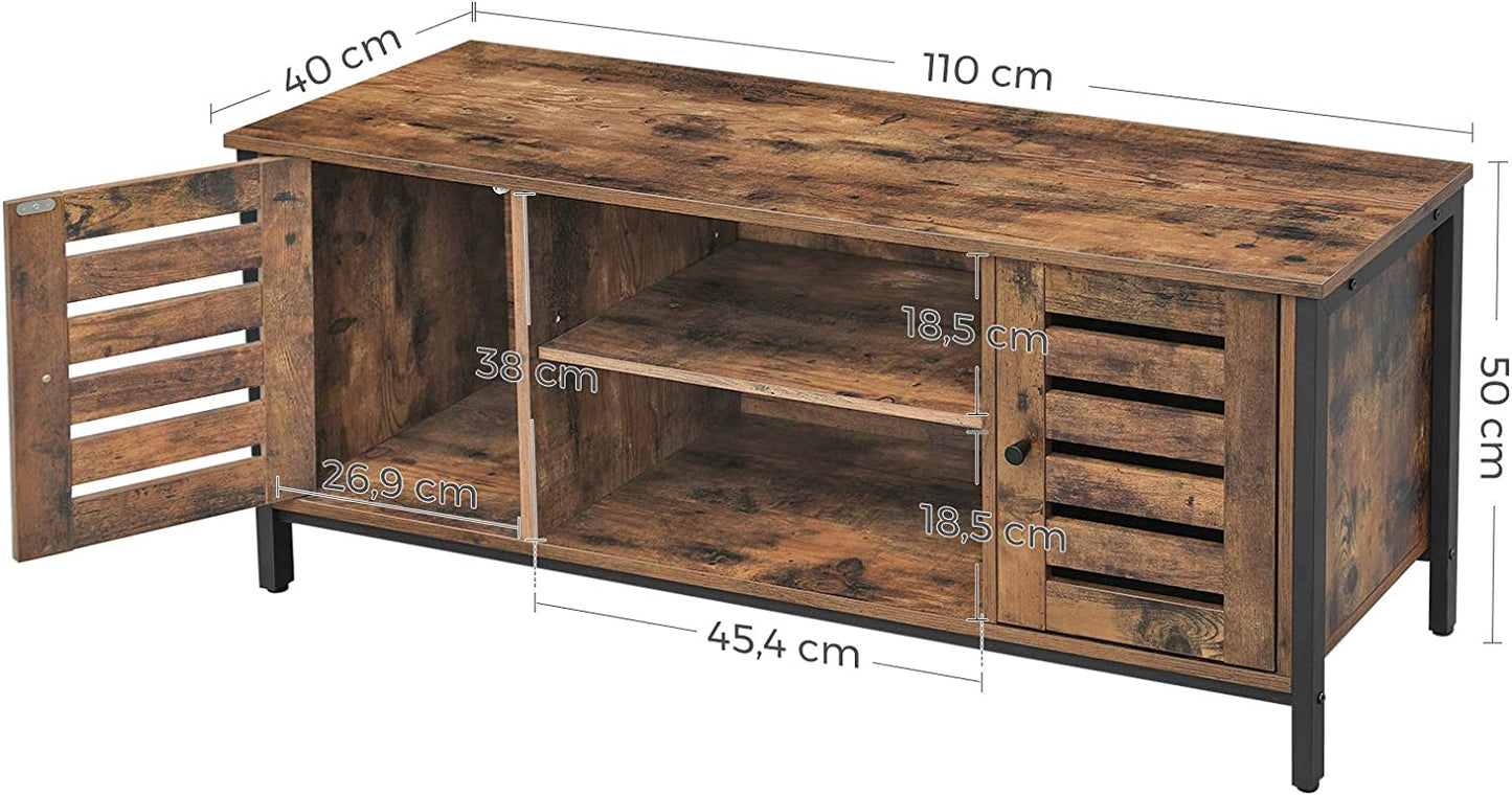 TV Stand TV Console Unit with Shelves Cabinet with Storage Louvered Door