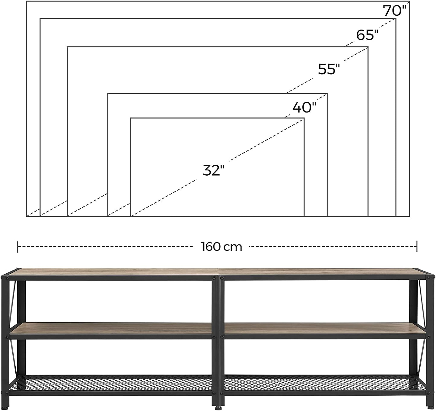 TV Stand for TV up to 70 Inches, TV Table, Entertainment Center ULTV095B02