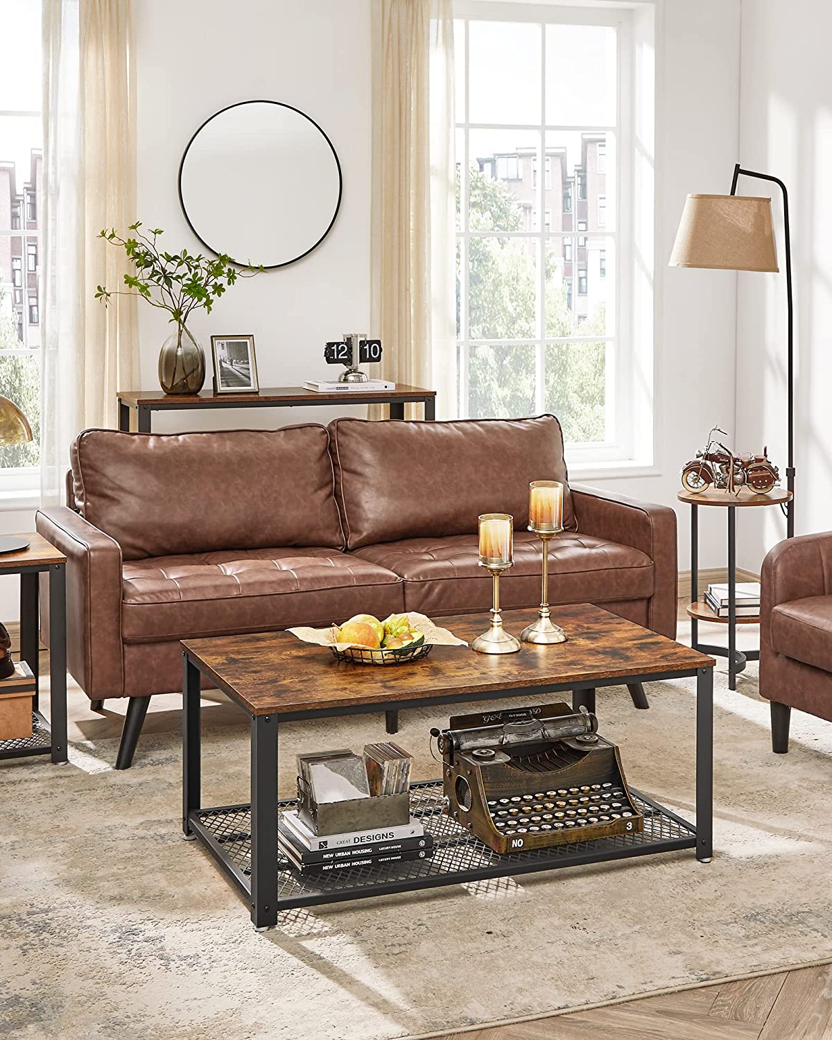 Industrial Stlyle Rustic Brown Coffee Table