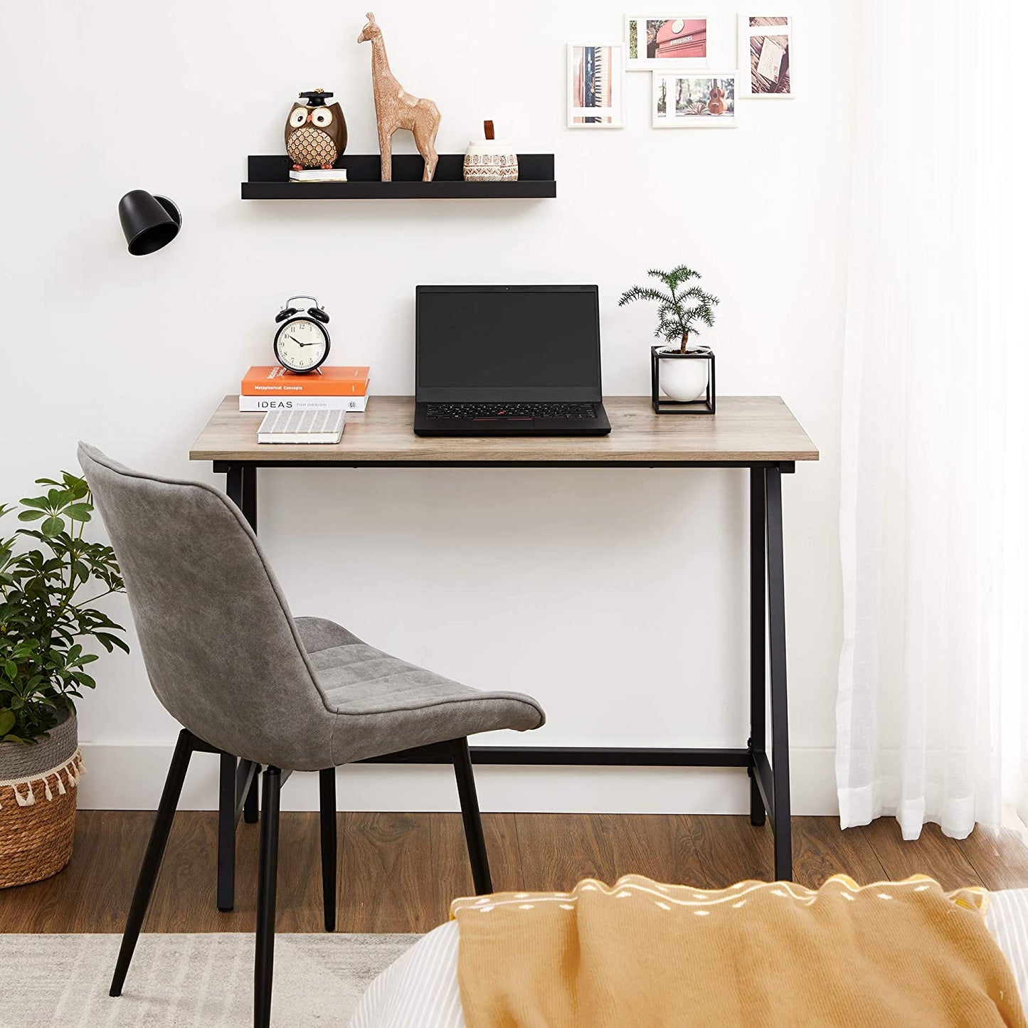 Grey Computer Desk Wooden Writing Laptop Workstation Home Study Office