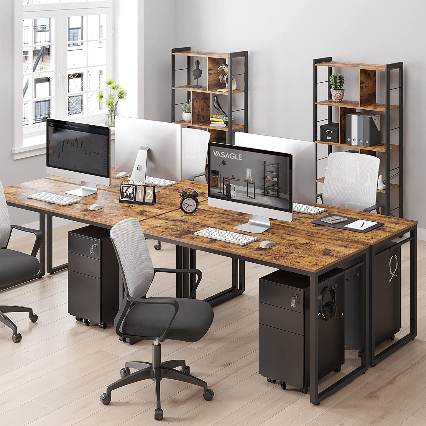 Industrial Style Side Hook Office Desks Computer Desk