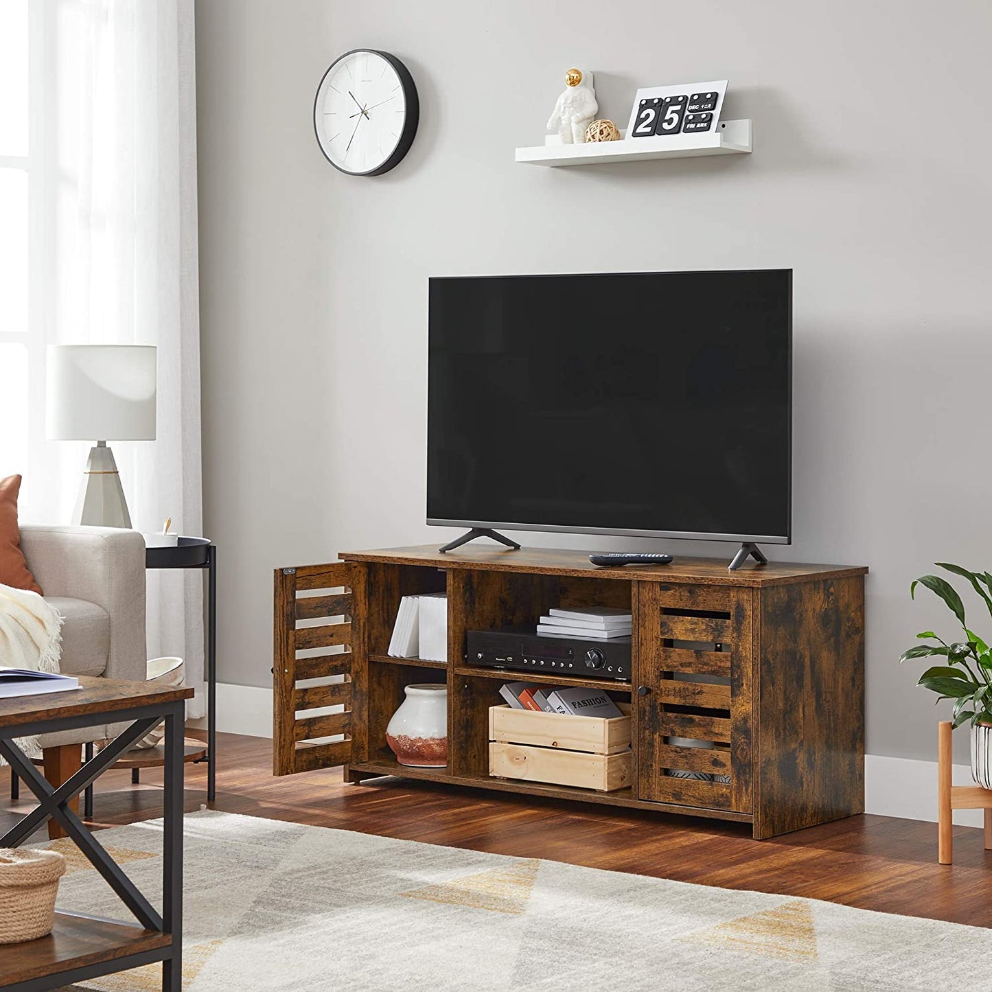 Industrial Style TV Cabinet Rustic Brown