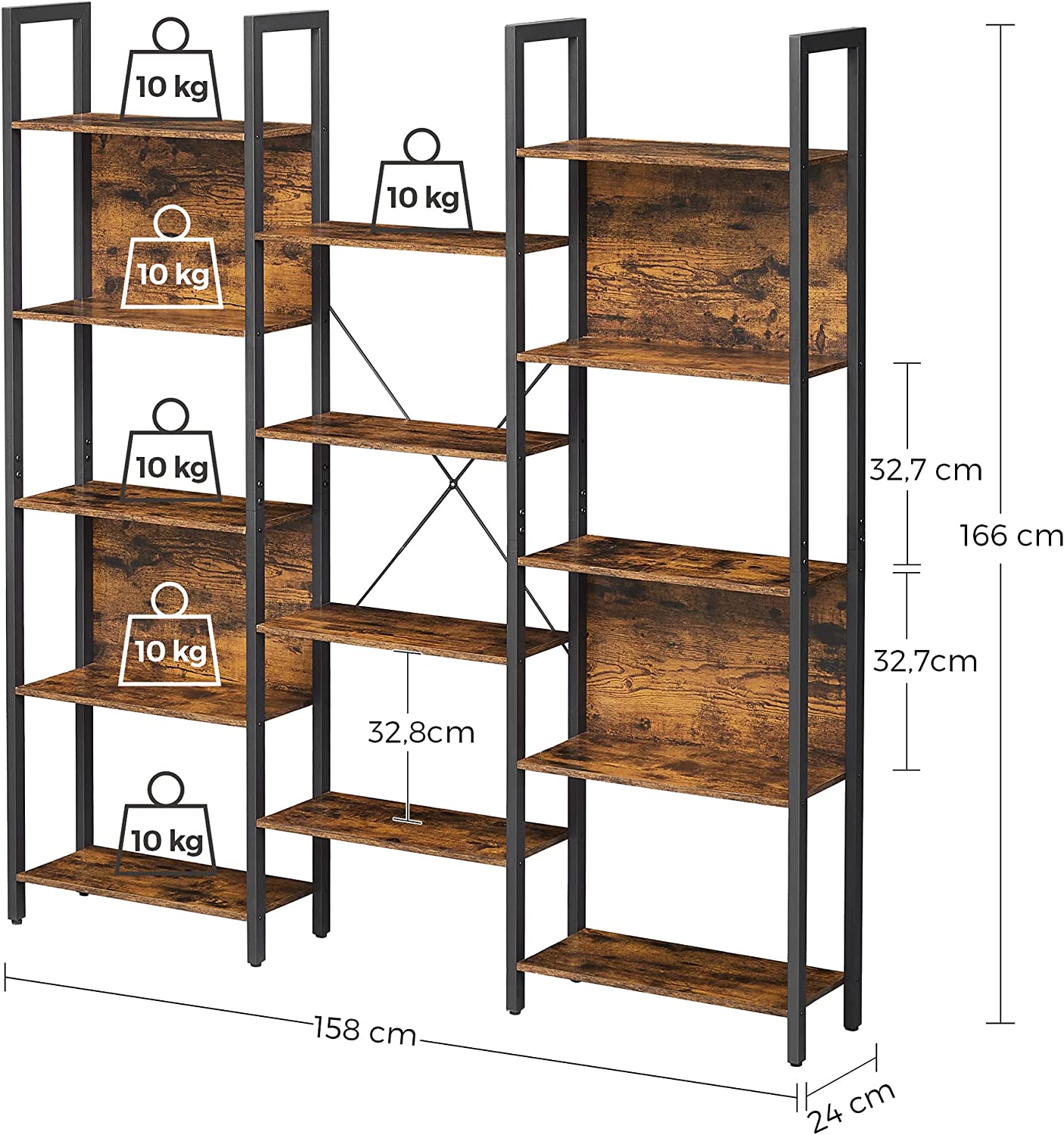 Bookcase with 14 shelves