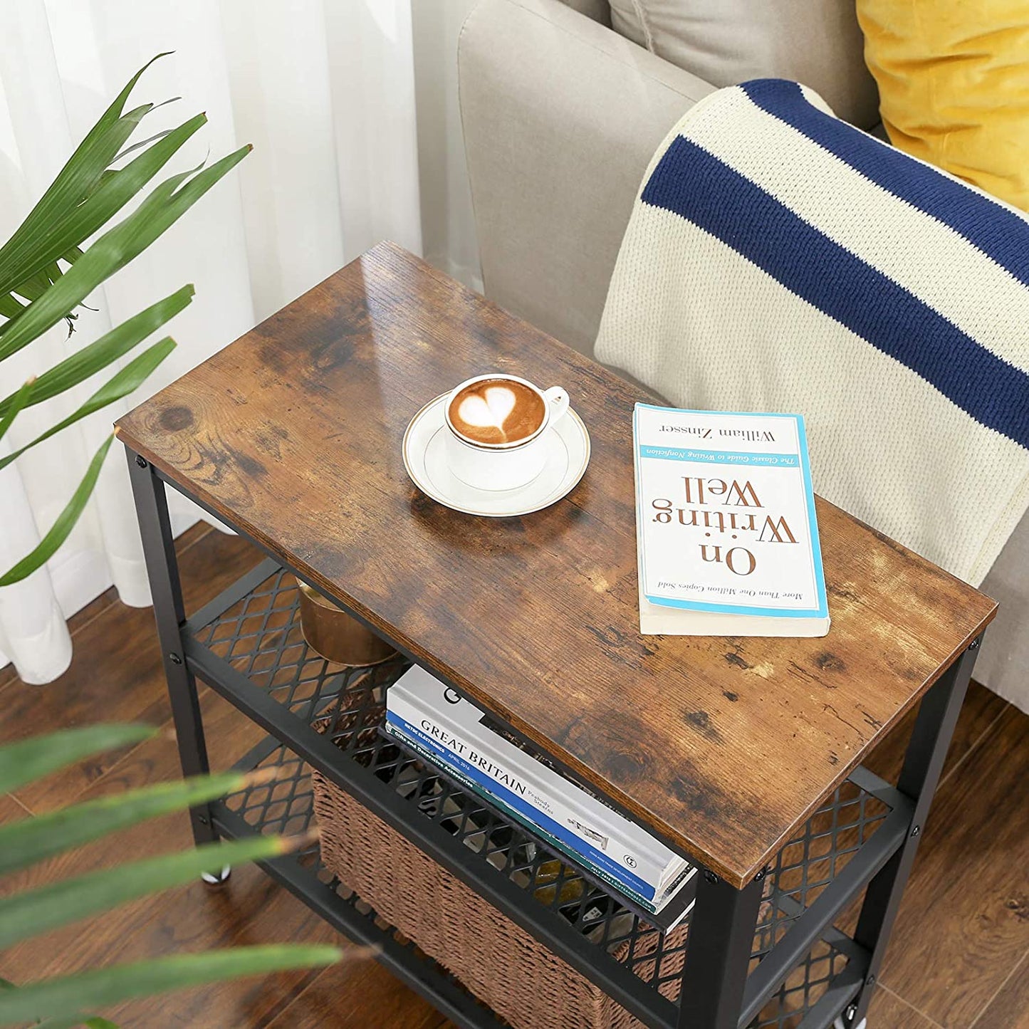 Side Table, End Table, Decorative Table, Rustic Brown