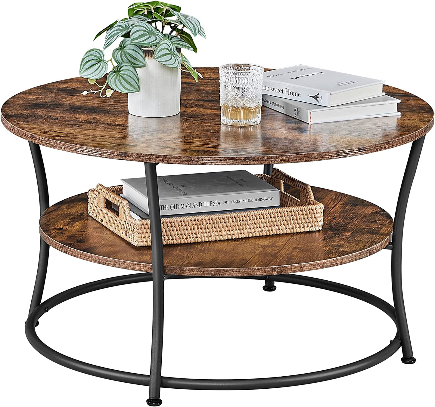 Coffee Table Cocktail Table With Shelf Tea Table Round Home