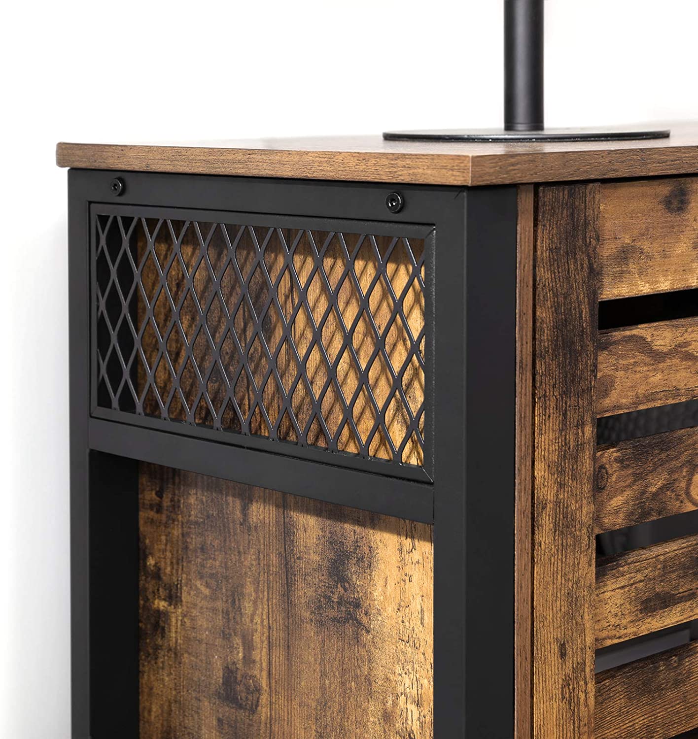 2 Doors Industrial Rustic Brown Sideboard Cabinet