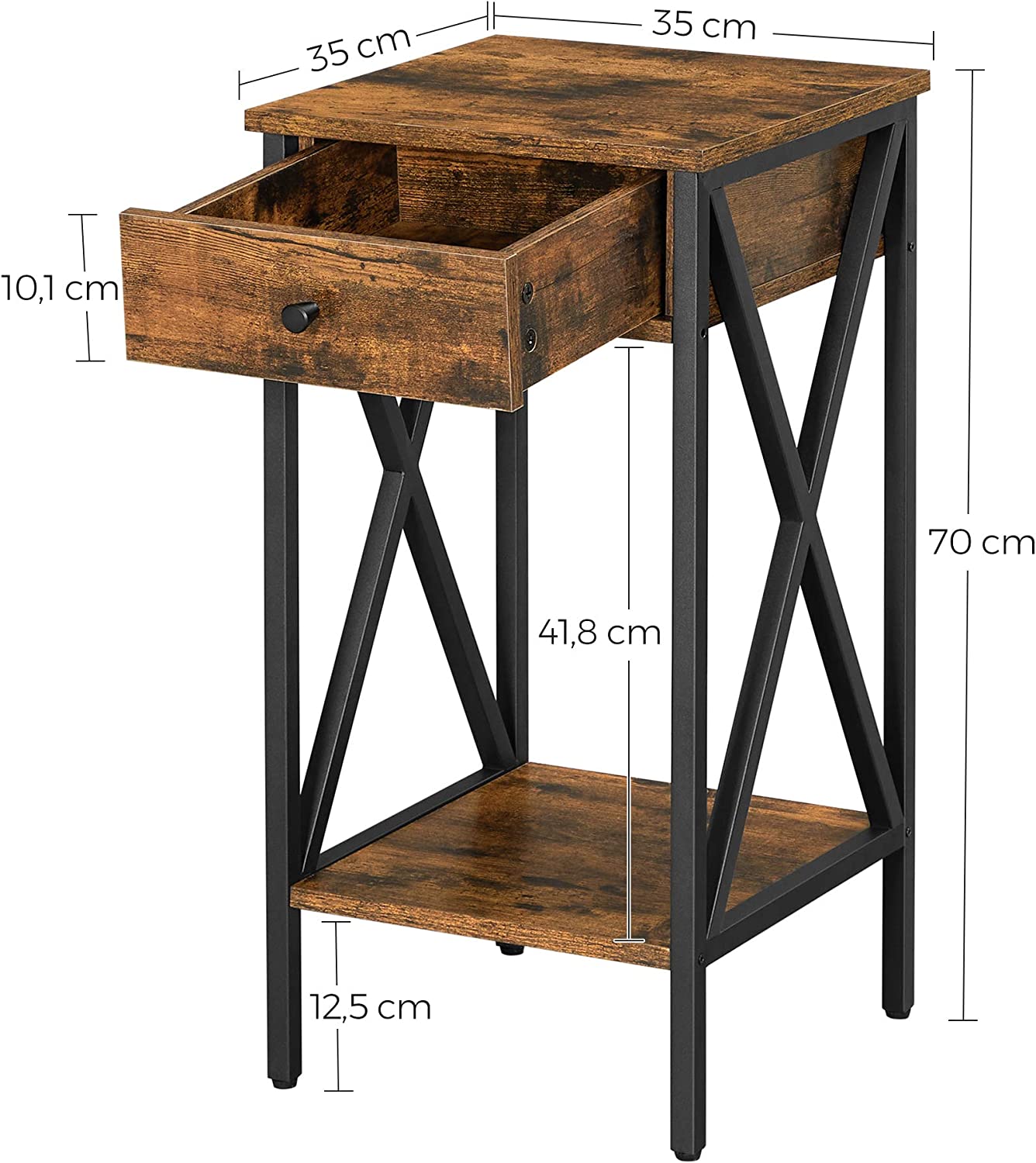 Nightstand, End Table, Tall Bedside Table