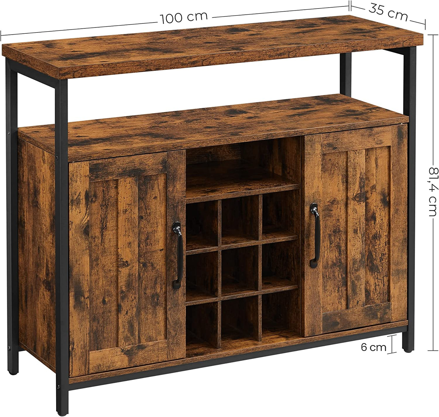 Storage Cabinet Sideboard and Buffet Table with Wine Holder Cupboard