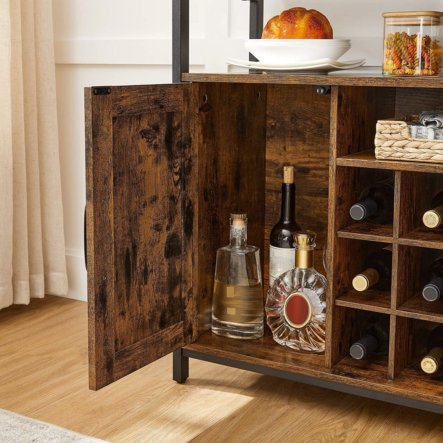 Storage Cabinet Sideboard and Buffet Table with Wine Holder Cupboard