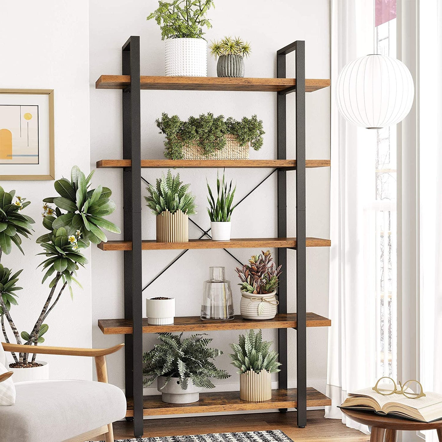 Vintage 5-Layer Bookcase Bookshelf