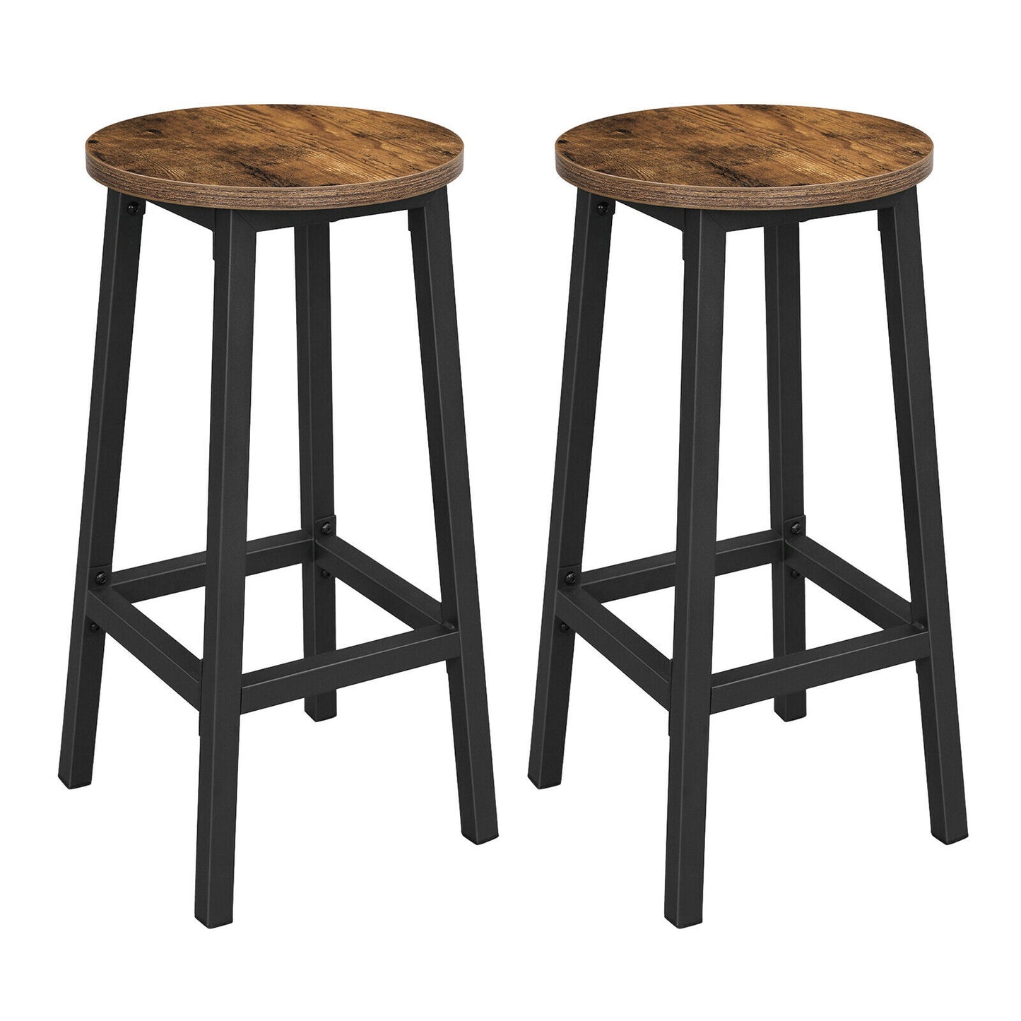 Vintage Set of 2 Bar Stools Tall Kitchen Stools Breakfast High Chair Home