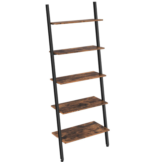 5 Tier Bookcase Ladder Shelf Unit Wall Rack Shelf Storage Shelving Bookshelf