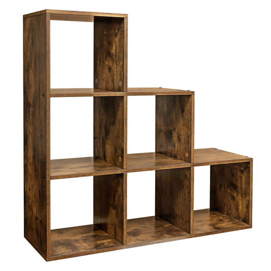 Bookshelves, 6-Cube Bookcase, 97.5 x 29 x 97.5 cm,Rustic Brown