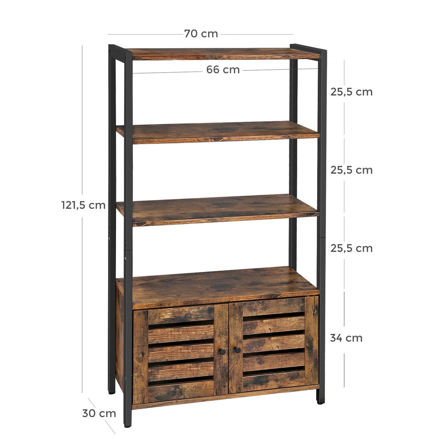 Floor Standing Bookcase Cabinet Shelf Storage Display case Industrial