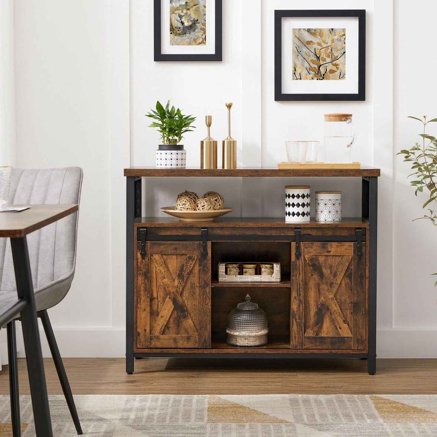 Industrial Style Dining Sideboard Kitchen Cupboard Storage Cabinet Buffet Table