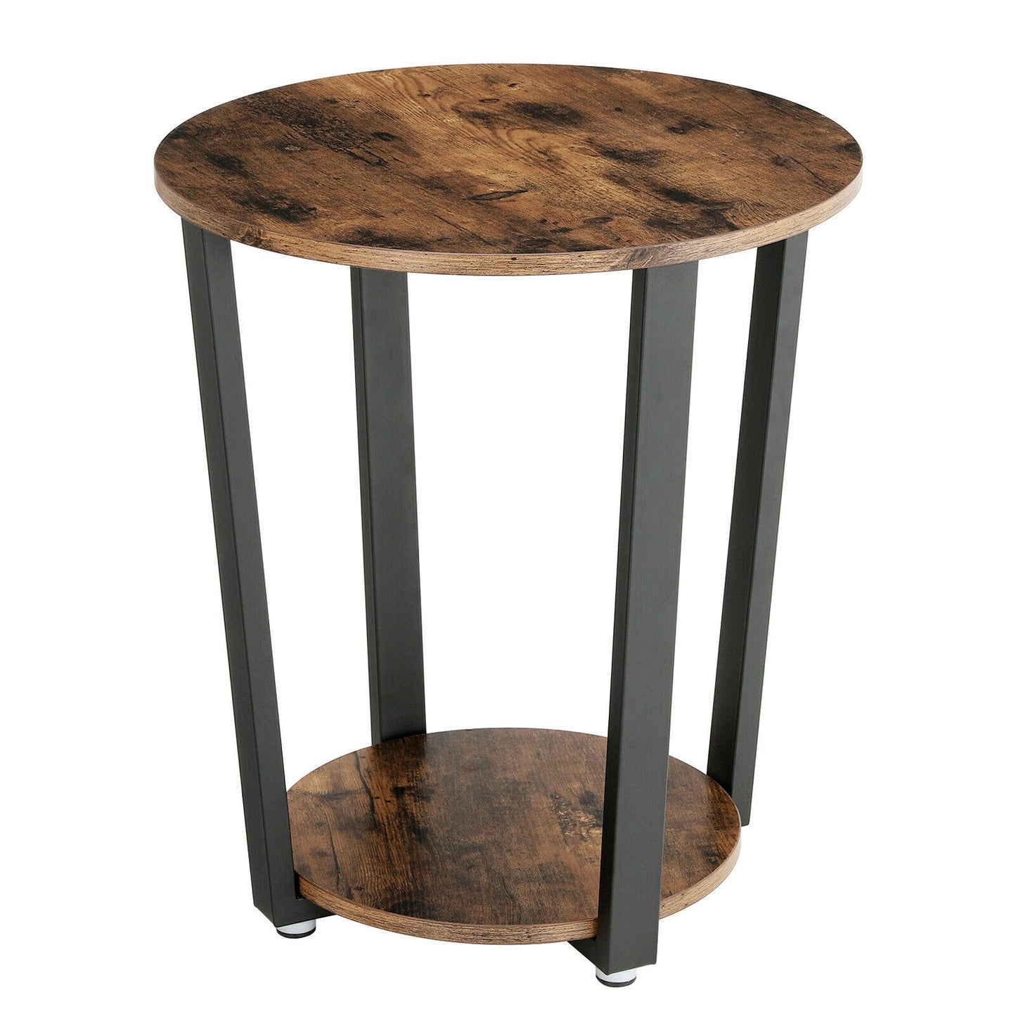 Retro Coffee Table Side Table Round Living Room Furniture Iron Frame