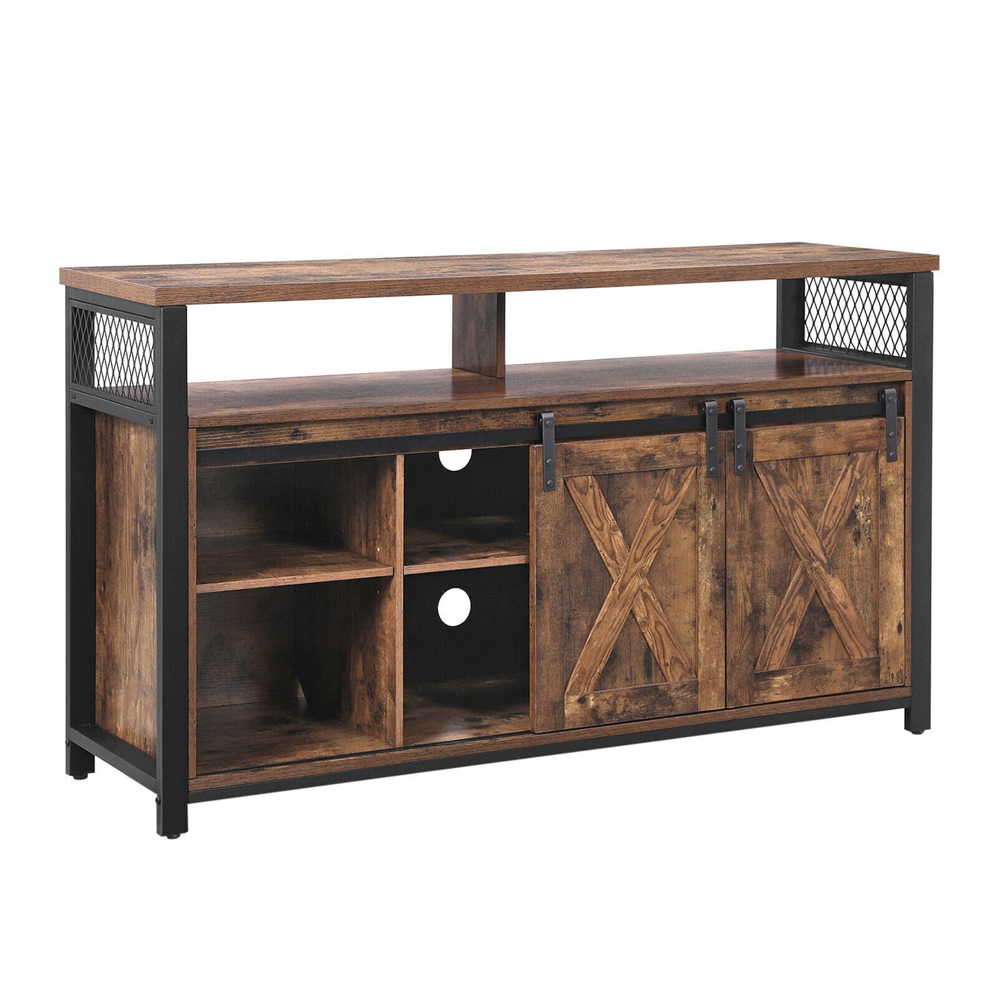 TV Stand Rustic Brown and Black