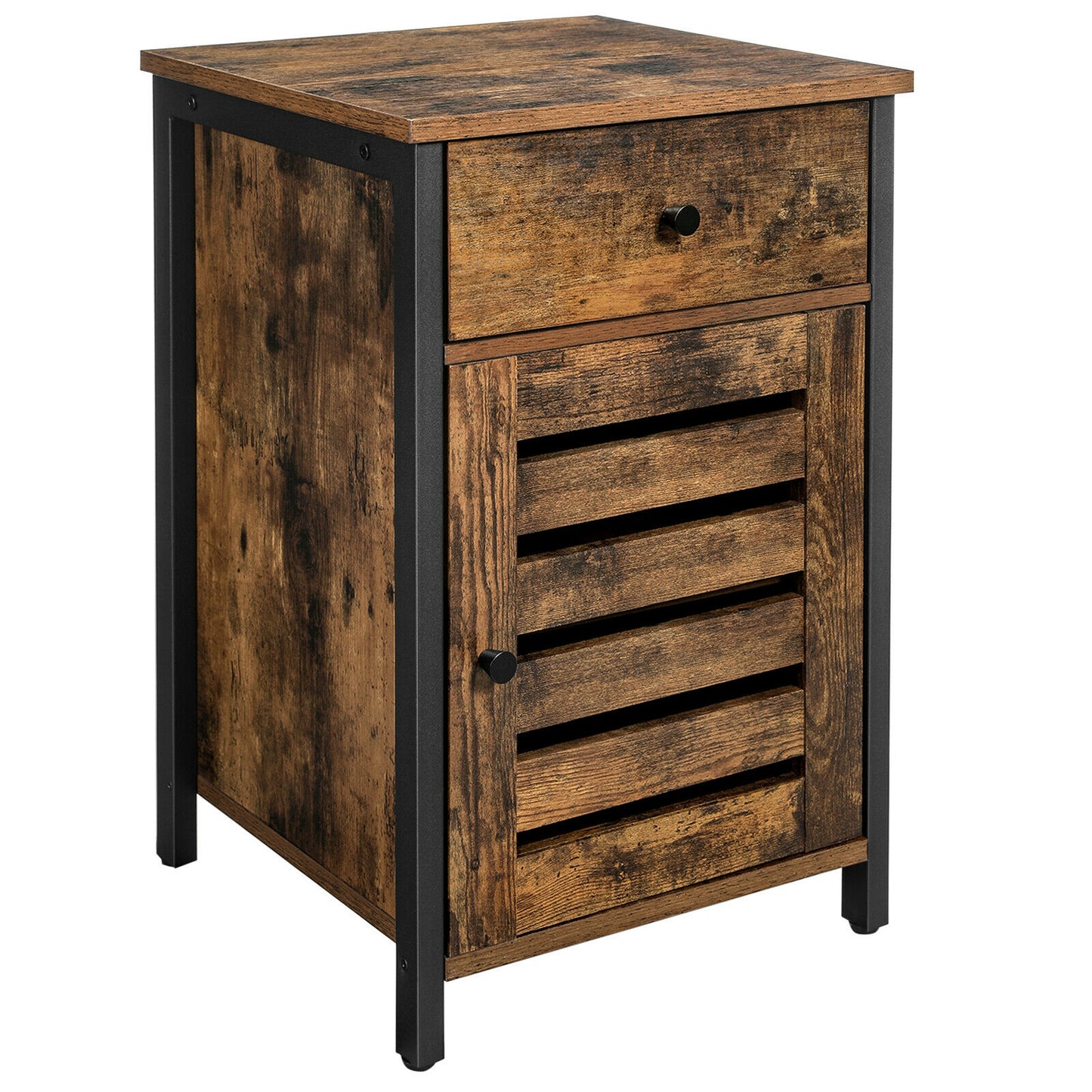 Retro Bedside Table Cabinet Nightstand with Drawer Side Table Bedroom