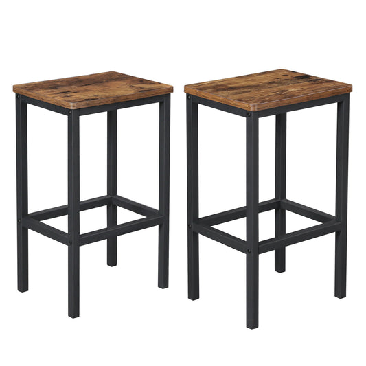 2× Retro Bar Stools Breakfast Bar Chairs Kitchen Stools with Footrest