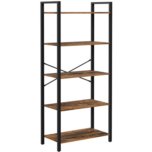 5-Tier Storage Rack, Bookshelf with Steel Frame, for Living Room