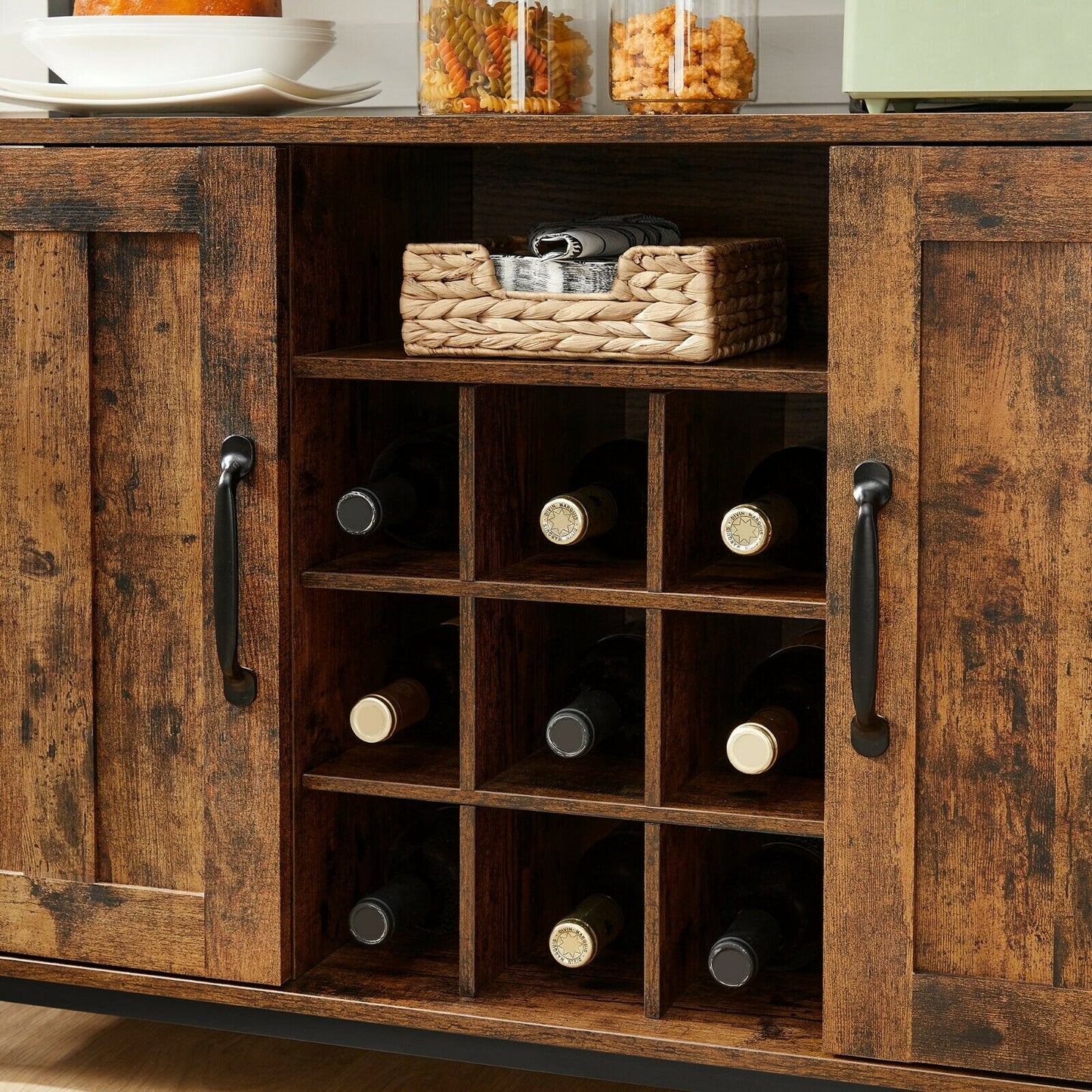 Storage Cabinet Sideboard and Buffet Table with Wine Holder Cupboard