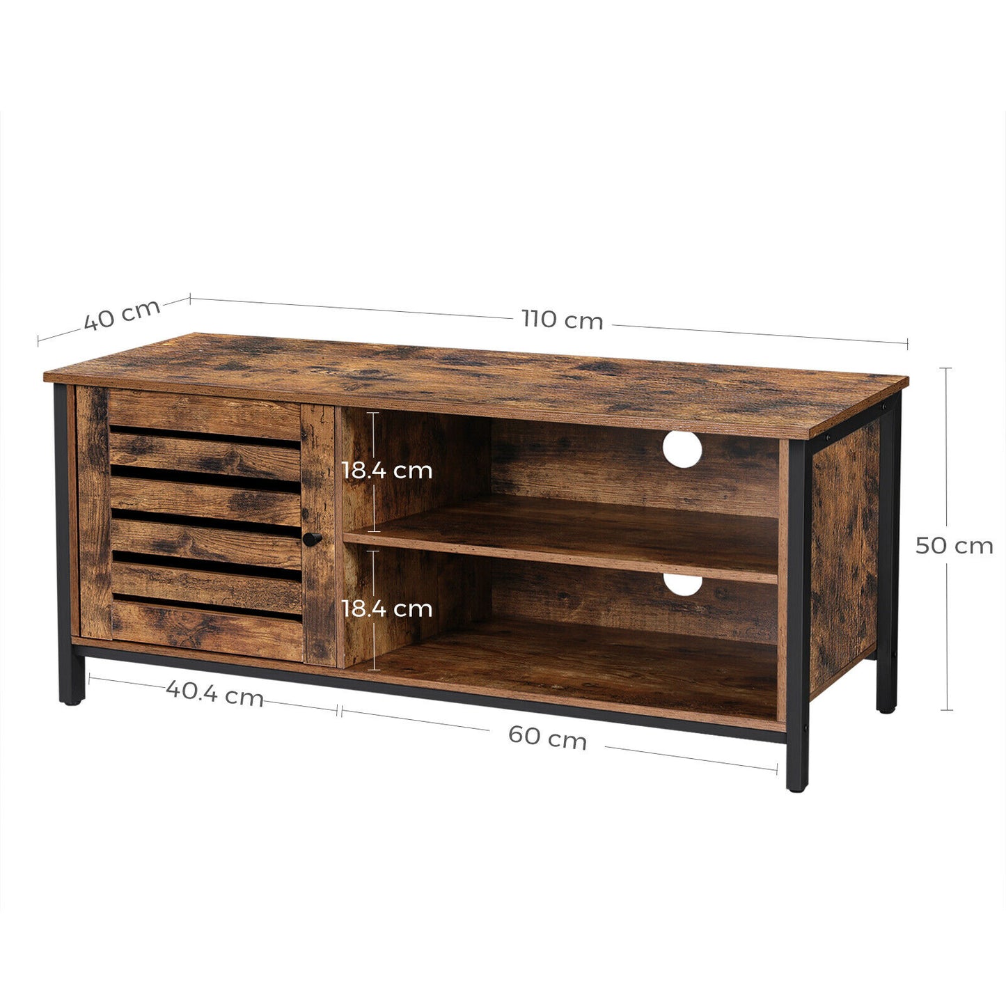 TV Cabinet TV Console TV Stand Cabinet with Louvred Door 2 Shelves