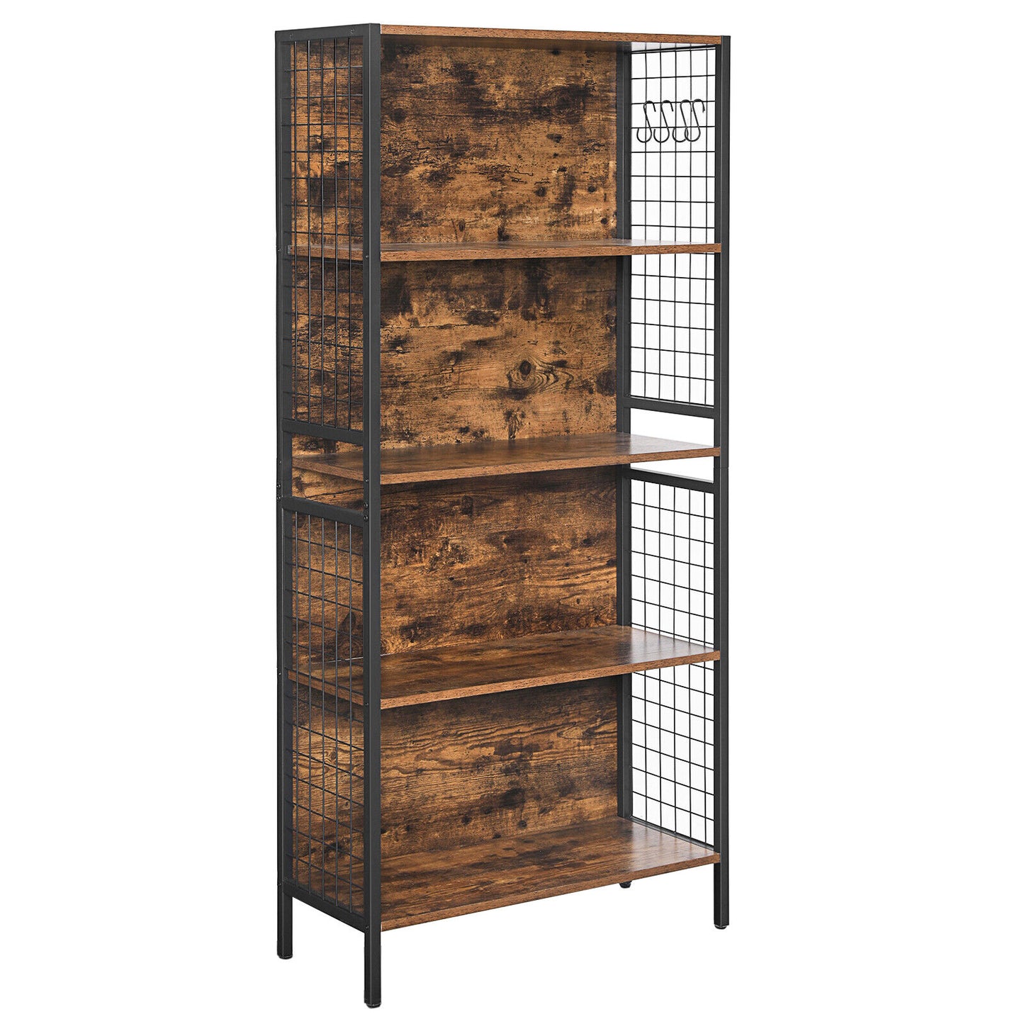 Industrial Style S-Shaped Hooks Bookcase