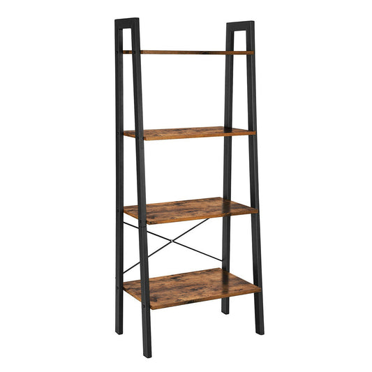 4-Tier Storage Shelves Ladder Bookshelf Industrial Unit Living Room