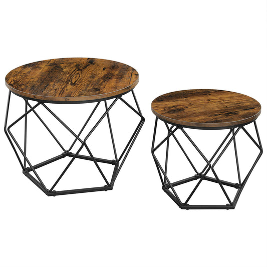 Set of 2 Side Tables, Coffee Tables, Tea Table, Side End Tables, Living Room